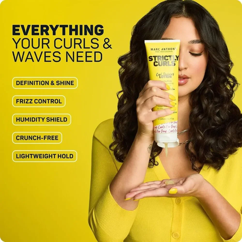 Marc Anthony Curl Defining Hair Styling Lotion Curly Hair Strictly Shine 8.3oz